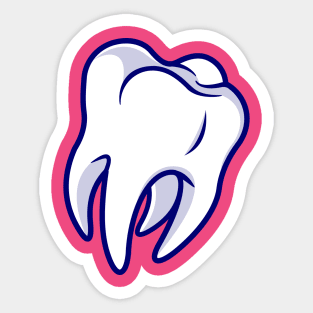 Floating Tooth Cartoon Sticker